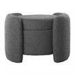 Modway Nebula Modern Style Fabric Boucle Upholstered Ottoman in Charcoal