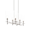 Modway Skylark 6-Light Glass and Metal Chandelier in Clear/Polished Nickel