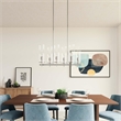 Modway Skylark 6-Light Glass and Metal Chandelier in Clear/Polished Nickel