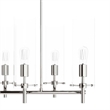Modway Skylark 6-Light Glass and Metal Chandelier in Clear/Polished Nickel