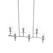 Modway Skylark 6-Light Glass and Metal Chandelier in Clear/Polished Nickel