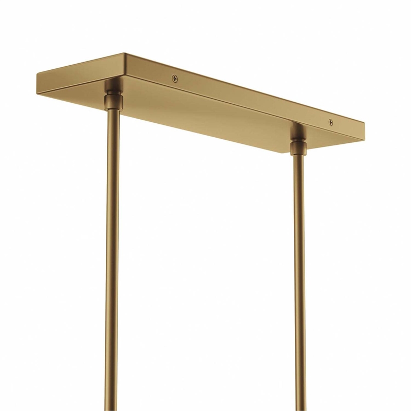 Modway Skylark 6-Light Glass and Metal Chandelier in Clear/Satin Brass