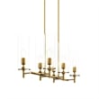 Modway Skylark 6-Light Glass and Metal Chandelier in Clear/Satin Brass