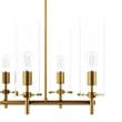 Modway Skylark 6-Light Glass and Metal Chandelier in Clear/Satin Brass