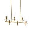Modway Skylark 6-Light Glass and Metal Chandelier in Clear/Satin Brass