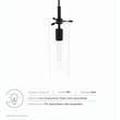 Modway Skylark Modern Style Metal and Glass Pendant Light in Clear/Black