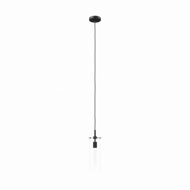 Modway Skylark Modern Style Metal and Glass Pendant Light in Clear/Black