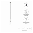 Modway Skylark Metal and Glass Pendant Light in Clear/Polished Nickel