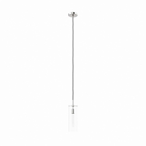 Modway Skylark Metal and Glass Pendant Light in Clear/Polished Nickel