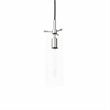 Modway Skylark Metal and Glass Pendant Light in Clear/Polished Nickel