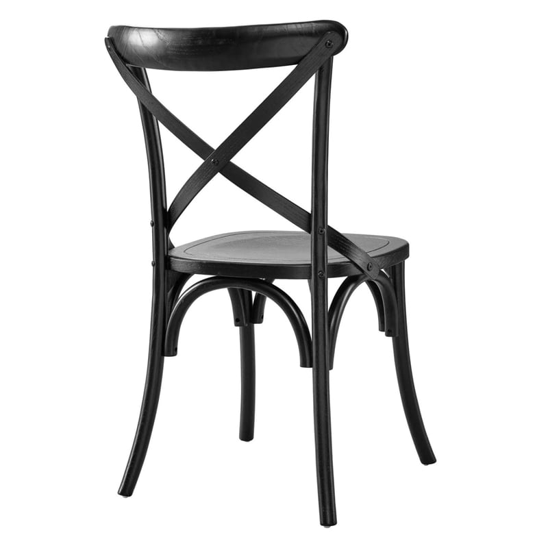 Modway Gear Modern Style Elm Wood Dining Side Chair in Black Finish