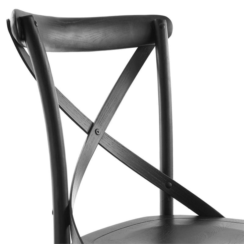 Modway Gear Modern Style Elm Wood Dining Side Chair in Black Finish