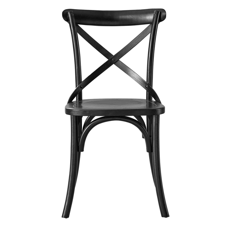 Modway Gear Modern Style Elm Wood Dining Side Chair in Black Finish