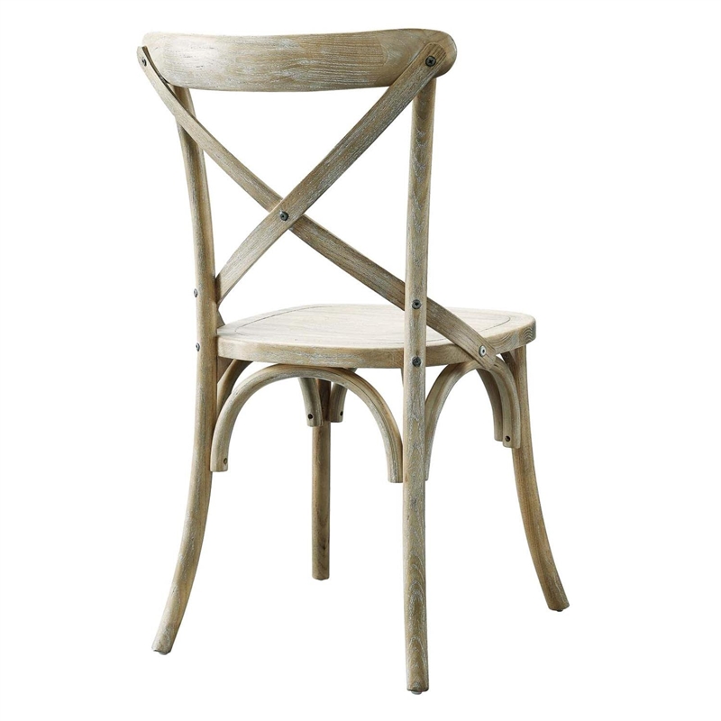 Modway Gear Modern Style Elm Wood Dining Side Chair in Gray Finish