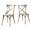 Modway Gear Modern Style Elm Wood Dining Side Chair in Gray Finish