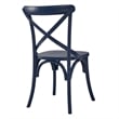 Modway Gear Elm Wood Dining Side Chair in Midnight Blue Finish