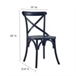 Modway Gear Elm Wood Dining Side Chair in Midnight Blue Finish