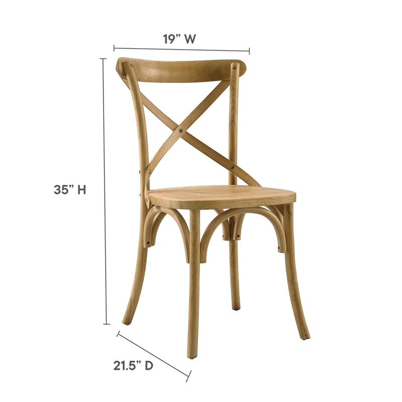 Modway Gear Modern Style Elm Wood Dining Side Chair in Natural Finish