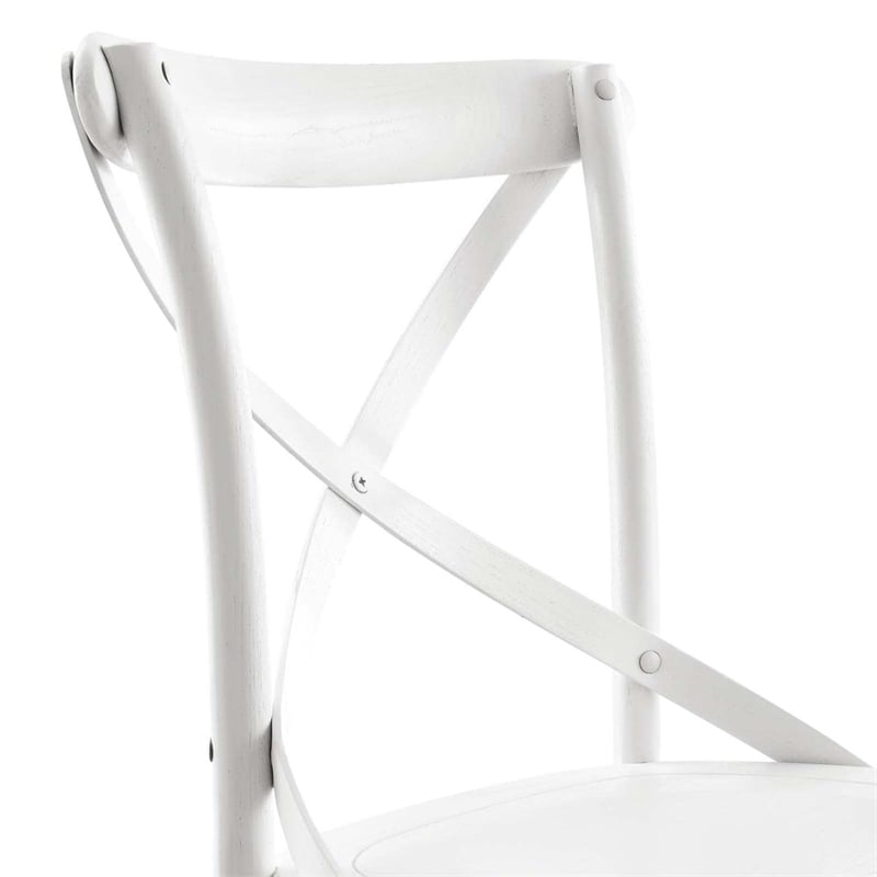 Modway Gear Modern Style Elm Wood Dining Side Chair in White Finish
