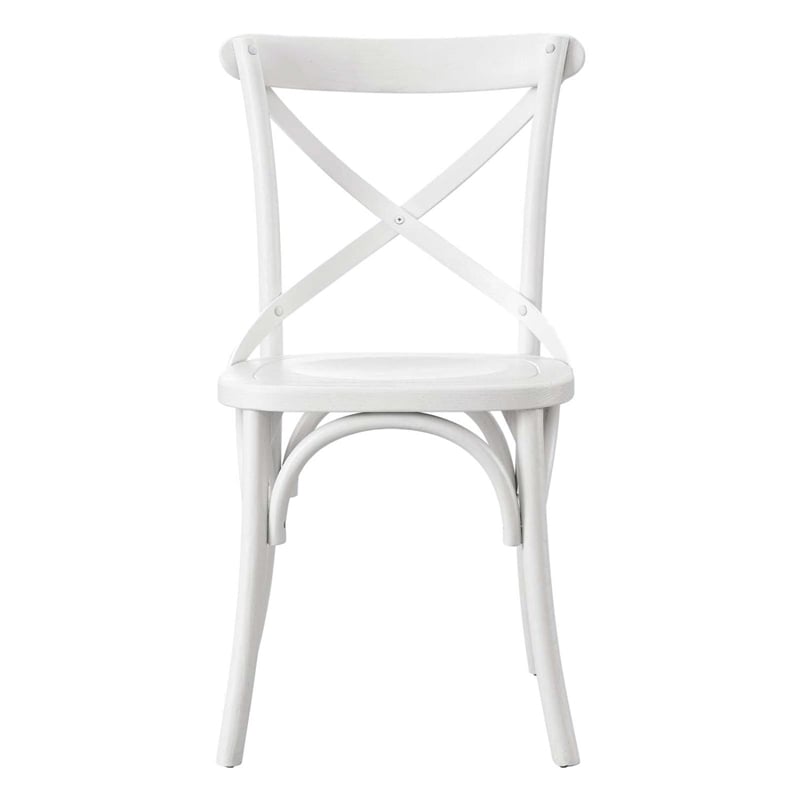 Modway Gear Modern Style Elm Wood Dining Side Chair in White Finish