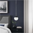 Modway Stellar 1-Light Metal and Glass Pendant Light in Opal/Polished Nickel