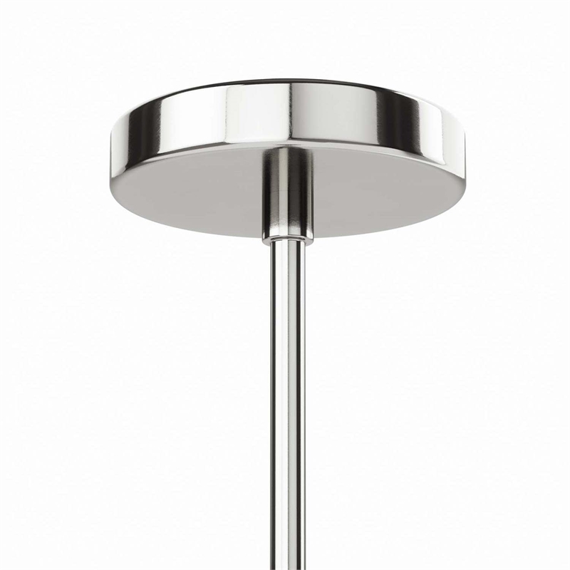 Modway Stellar 1-Light Metal and Glass Pendant Light in Opal/Polished Nickel