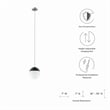 Modway Stellar 1-Light Metal and Glass Pendant Light in Opal/Polished Nickel