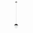Modway Stellar 1-Light Metal and Glass Pendant Light in Opal/Polished Nickel