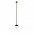 Modway Stellar 1-Light Metal and Glass Pendant Light in Opal/Satin Brass