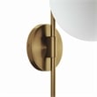 Modway Stellar 1-Light Metal and Glass Wall Sconce in Opal and Satin Brass