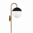 Modway Stellar 1-Light Metal and Glass Wall Sconce in Opal and Satin Brass