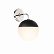 Modway Stellar 1-Light Metal and Glass Wall Sconce in Opal/Polished Nickel