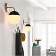 Modway Stellar 1-Light Metal and Glass Wall Sconce in Opal/Satin Brass