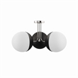 Modway Stellar 3-Light Metal and Glass Semi-Flush Ceiling Light in Opal/Nickel