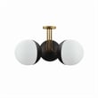 Modway Stellar 3-Light Metal and Glass Semi-Flush Ceiling Light in Opal/Brass
