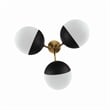 Modway Stellar 3-Light Metal and Glass Semi-Flush Ceiling Light in Opal/Brass