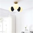 Modway Stellar 3-Light Metal and Glass Semi-Flush Ceiling Light in Opal/Brass