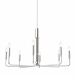 Modway Rekindle 8-Light Iron Metal Chandelier in Polished Nickel
