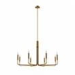 Modway Rekindle 8-Light Iron Metal Chandelier in Satin Brass