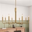 Modway Rekindle 8-Light Iron Metal Chandelier in Satin Brass