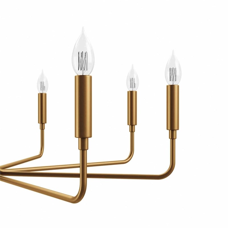 Modway Rekindle 8-Light Iron Metal Chandelier in Satin Brass