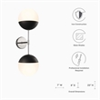 Modway Stellar 2-Light Metal and Glass Wall Sconce in Opal/Polished Nickel