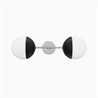 Modway Stellar 2-Light Metal and Glass Wall Sconce in Opal/Polished Nickel