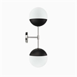 Modway Stellar 2-Light Metal and Glass Wall Sconce in Opal/Polished Nickel