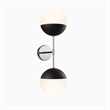 Modway Stellar 2-Light Metal and Glass Wall Sconce in Opal/Polished Nickel