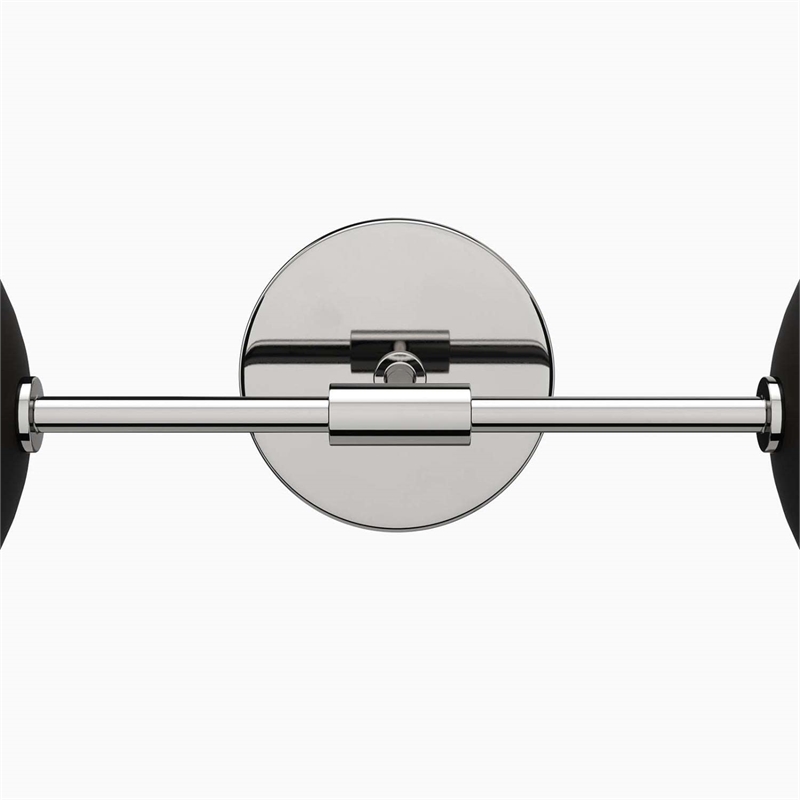 Modway Stellar 2-Light Metal and Glass Wall Sconce in Opal/Polished Nickel