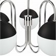 Modway Stellar 5-Light Metal and Glass Chandelier in Opal/Polished Nickel