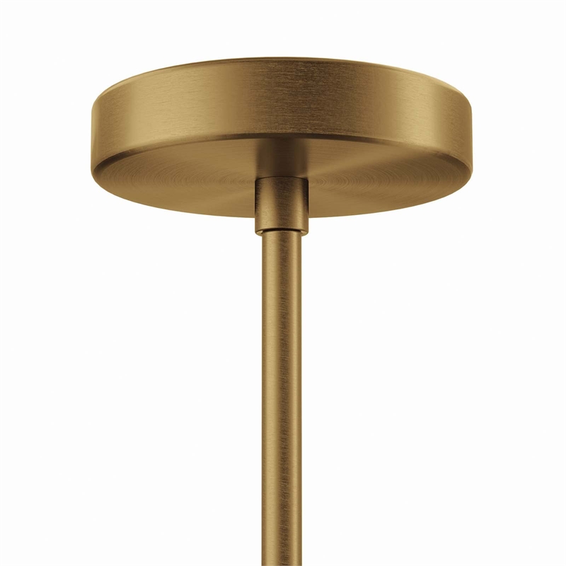 Modway Stellar 5-Light Metal and Glass Chandelier in Opal/Satin Brass