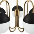 Modway Stellar 5-Light Metal and Glass Chandelier in Opal/Satin Brass