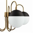 Modway Stellar 5-Light Metal and Glass Chandelier in Opal/Satin Brass